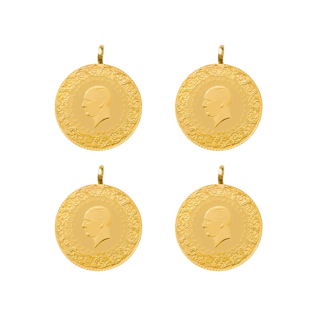 4 Adet Ziynet Yarım Altın Eski Tarihli Kulplu Darphane Yatırımlık