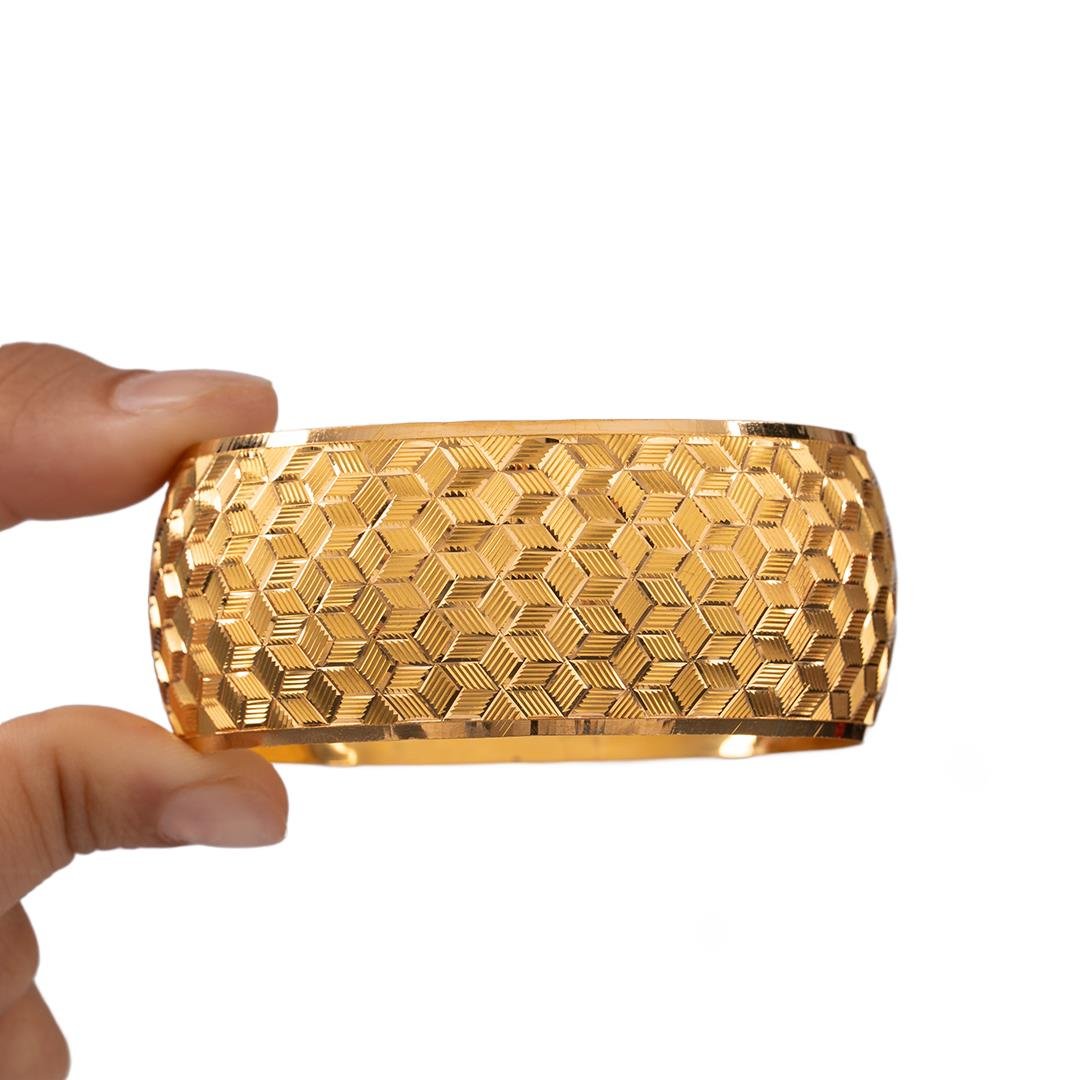 40 Gram (Gr) 40mm Kristal Desen Mega Bilezik 22 Ayar Yatırımlık İşçiliksiz