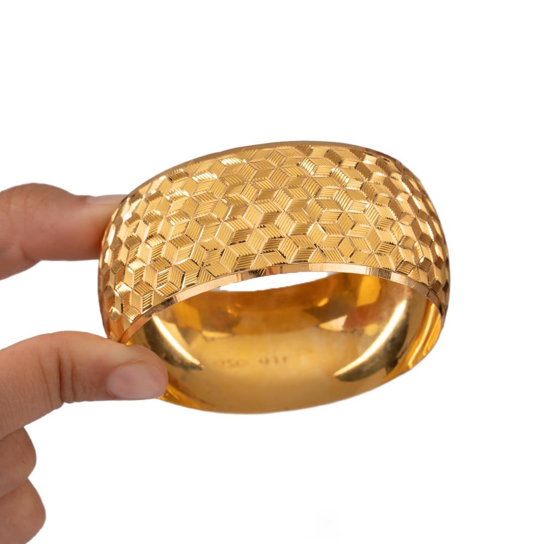 40 Gram (Gr) 40mm Kristal Desen Mega Bilezik 22 Ayar Yatırımlık İşçiliksiz