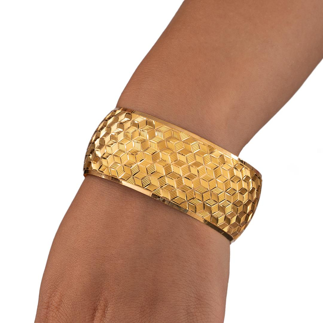 40 Gram (Gr) 40mm Kristal Desen Mega Bilezik 22 Ayar Yatırımlık İşçiliksiz