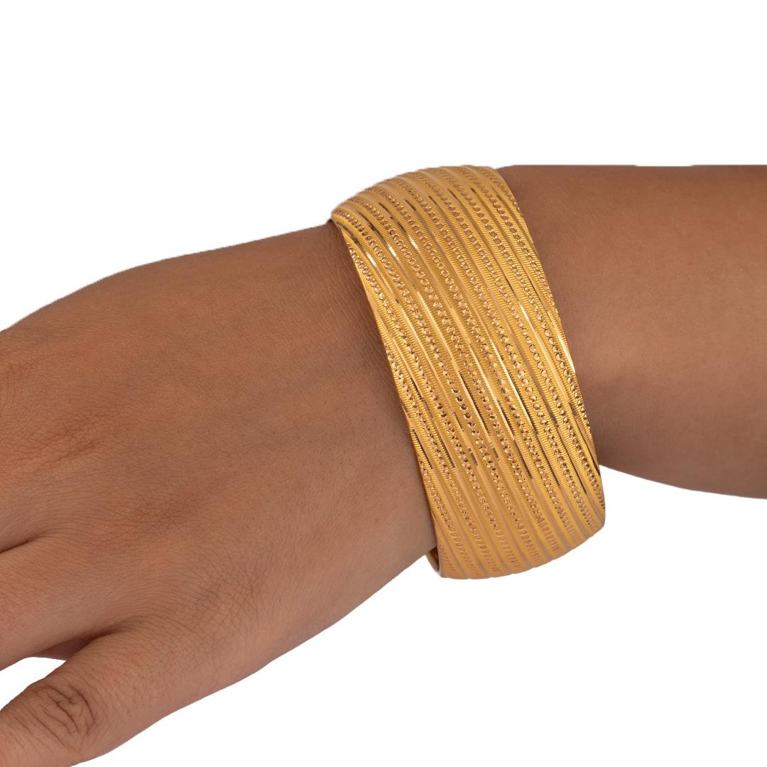 40 Gram (Gr) 40mm Nokta Parlak Model Mega Bilezik 22 Ayar Yatırımlık İşçiliksiz