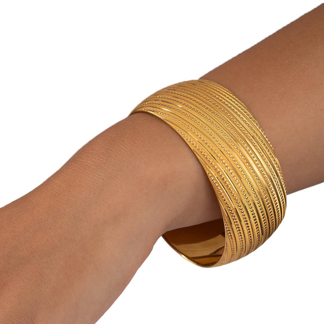 40 Gram (Gr) 40mm Nokta Parlak Model Mega Bilezik 22 Ayar Yatırımlık İşçiliksiz