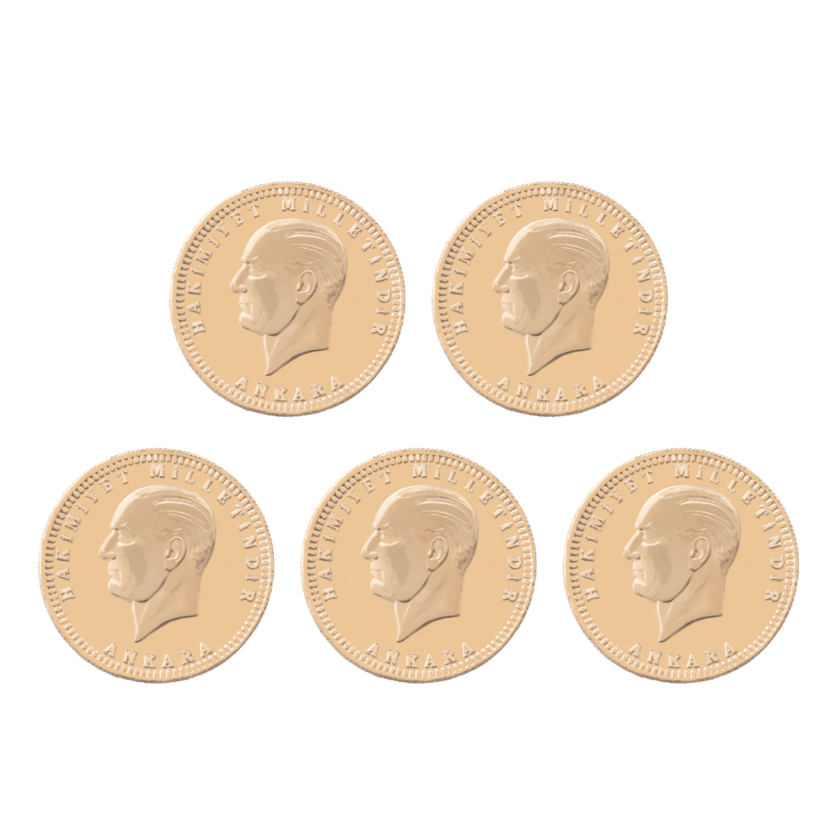 5 Adet Tam Ata Altın