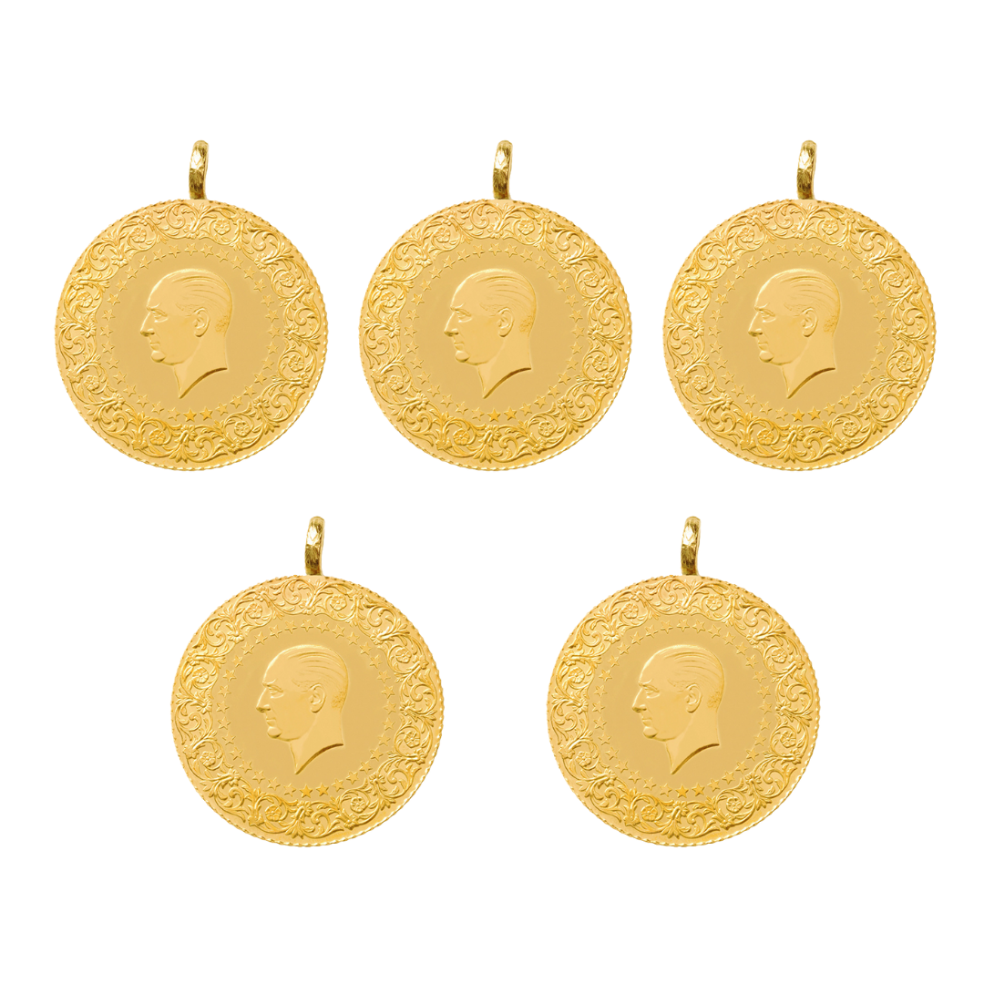 5 Adet Ziynet Yarım Altın Yeni Tarihli Kulplu Darphane Yatırımlık