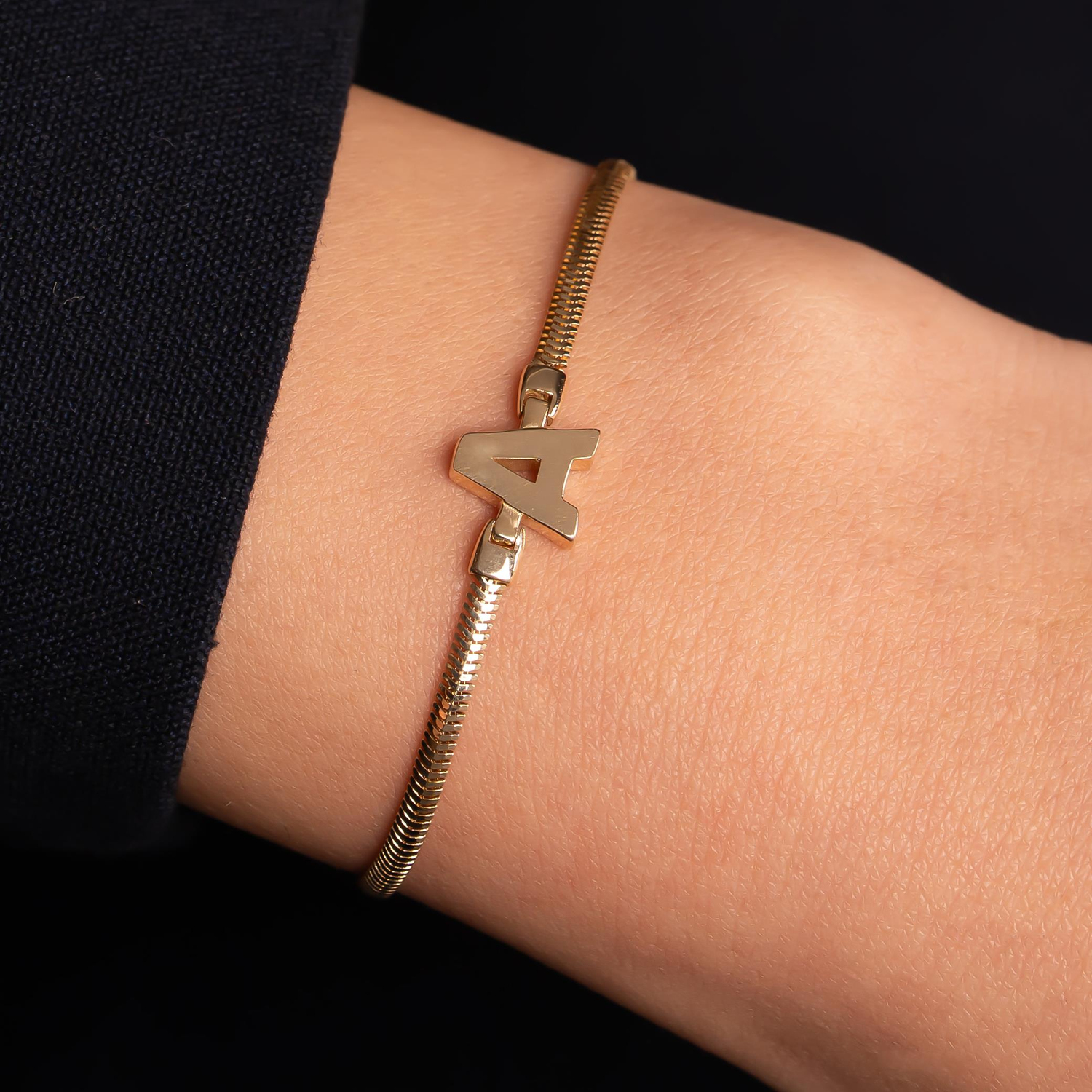 A Harfli 14 Ayar Altın Bileklik