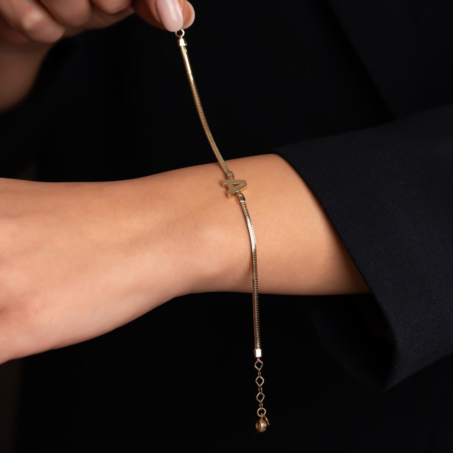 A Harfli 14 Ayar Altın Bileklik