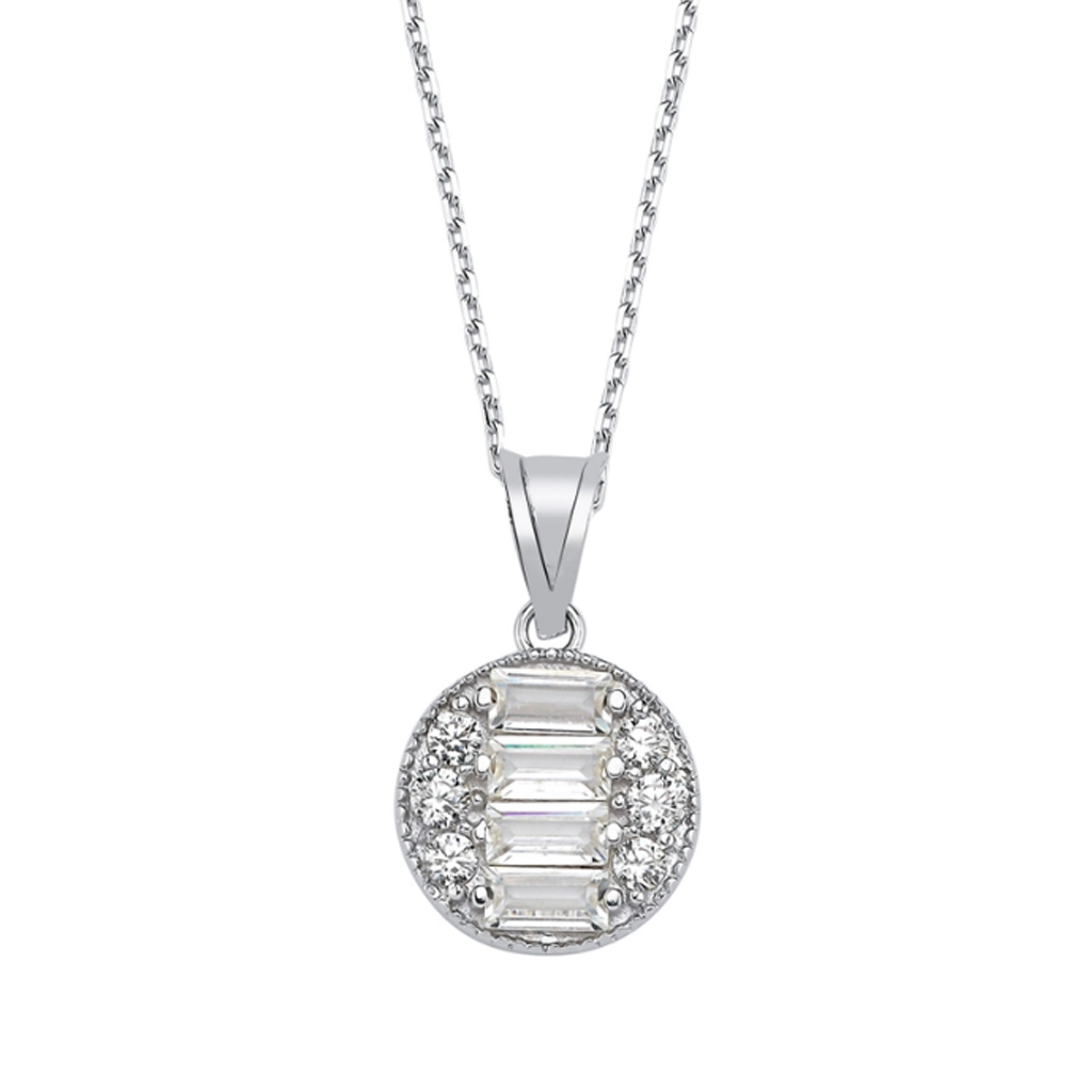 Altın Baget Taşlı Kolye