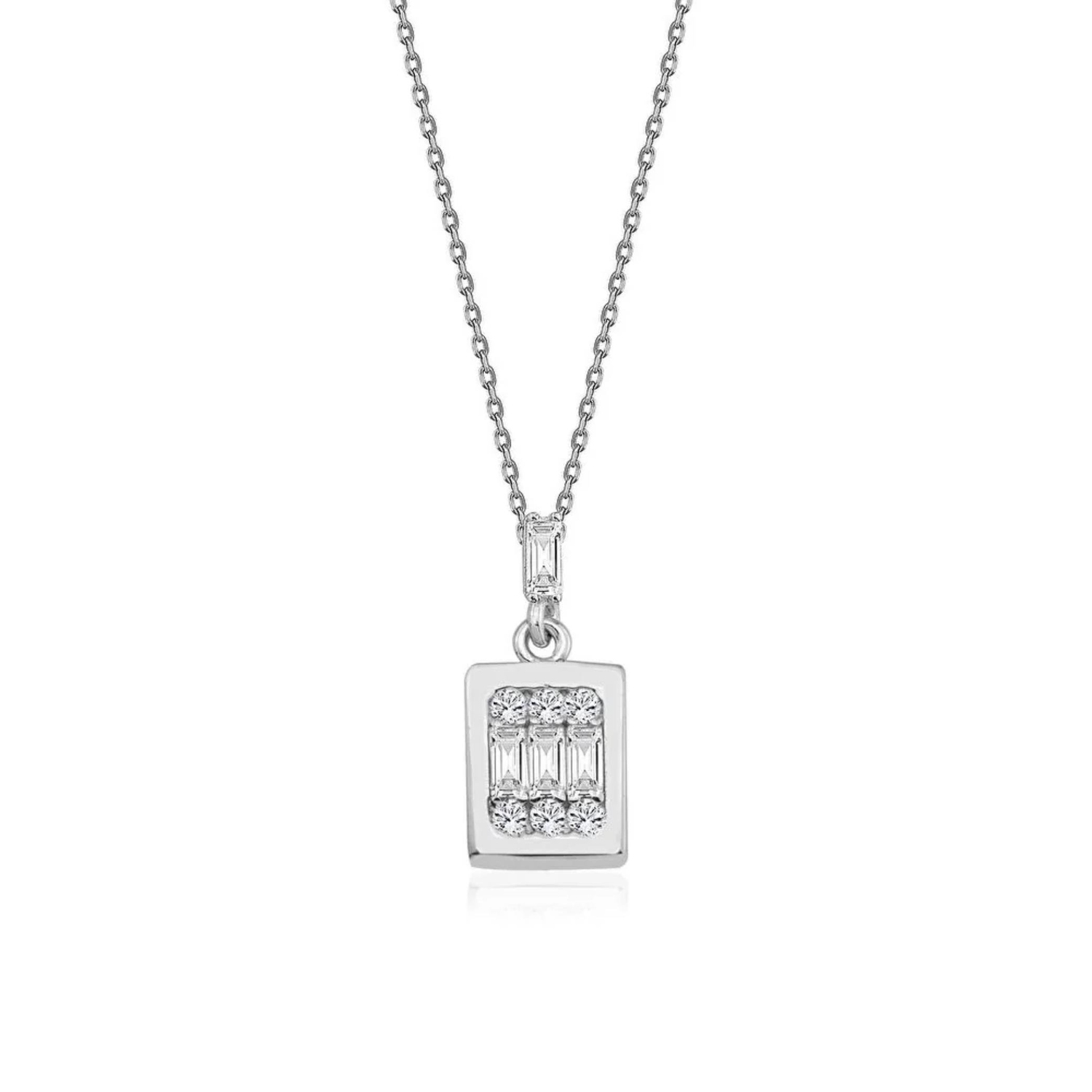 Altın Baget Taşlı Kolye