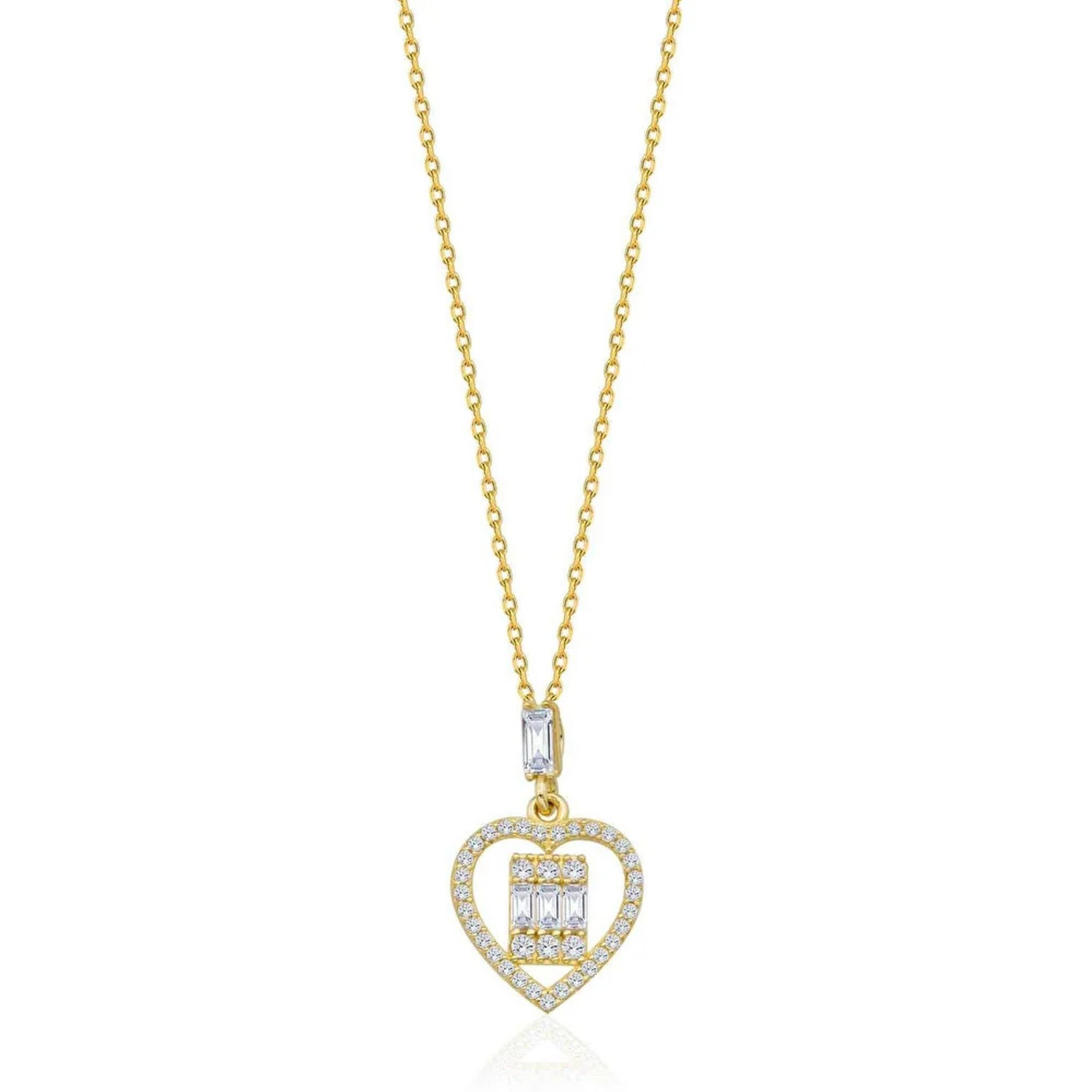 Altın Baget Taşlı Kolye