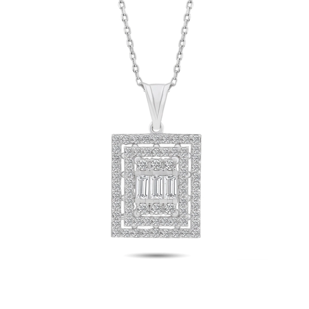 Altın Baget Taşlı Kolye