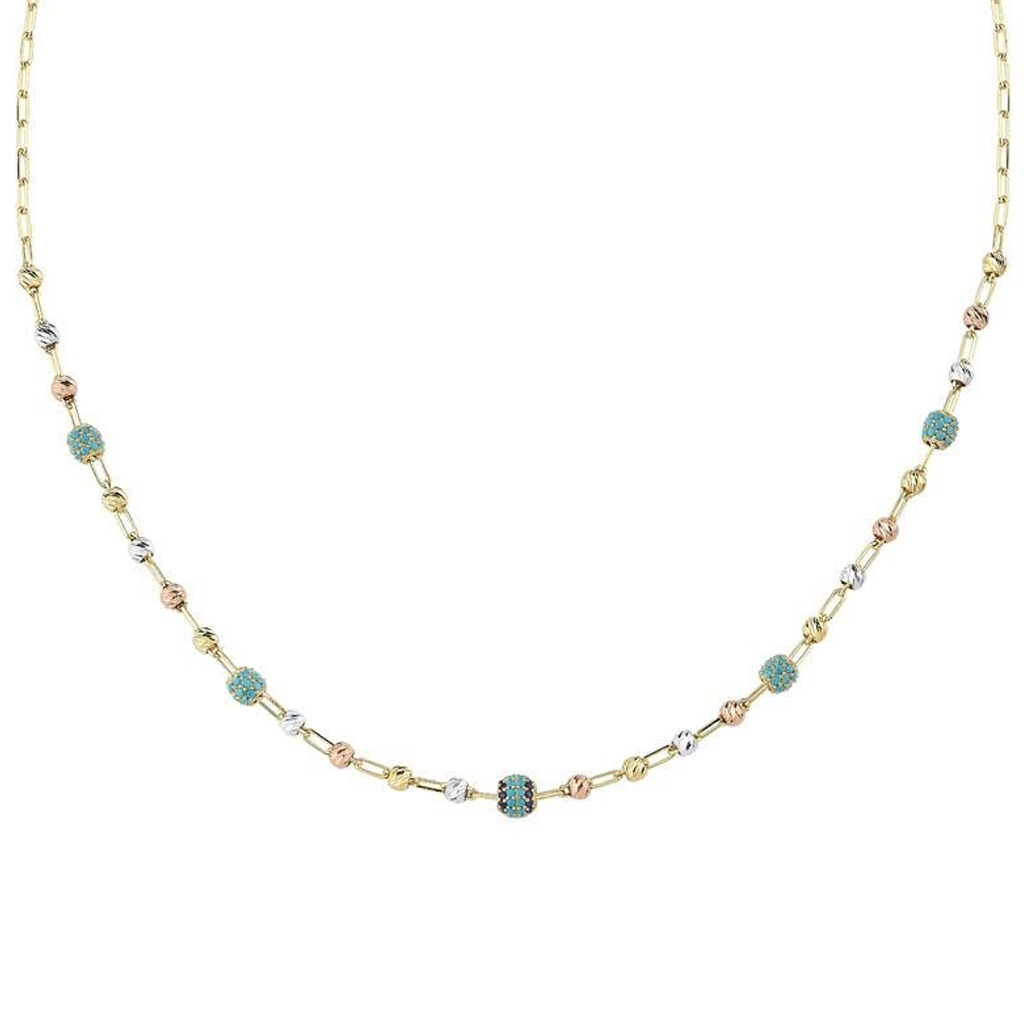 Altın Firuze Taşlı Kolye