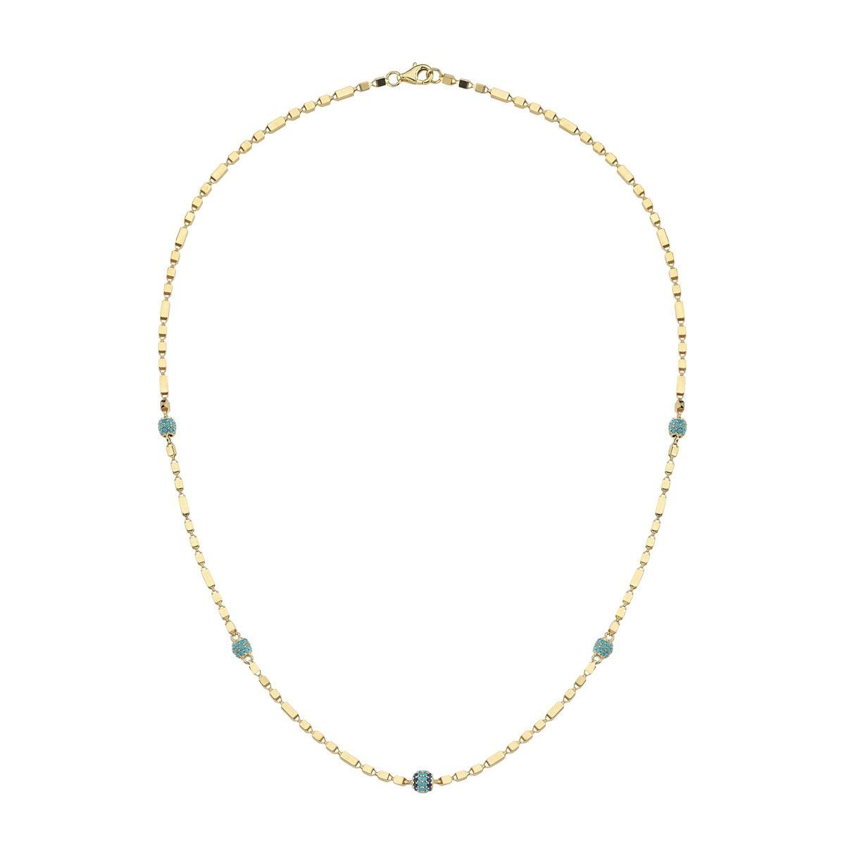 ALTIN FİRUZE TAŞLI SET