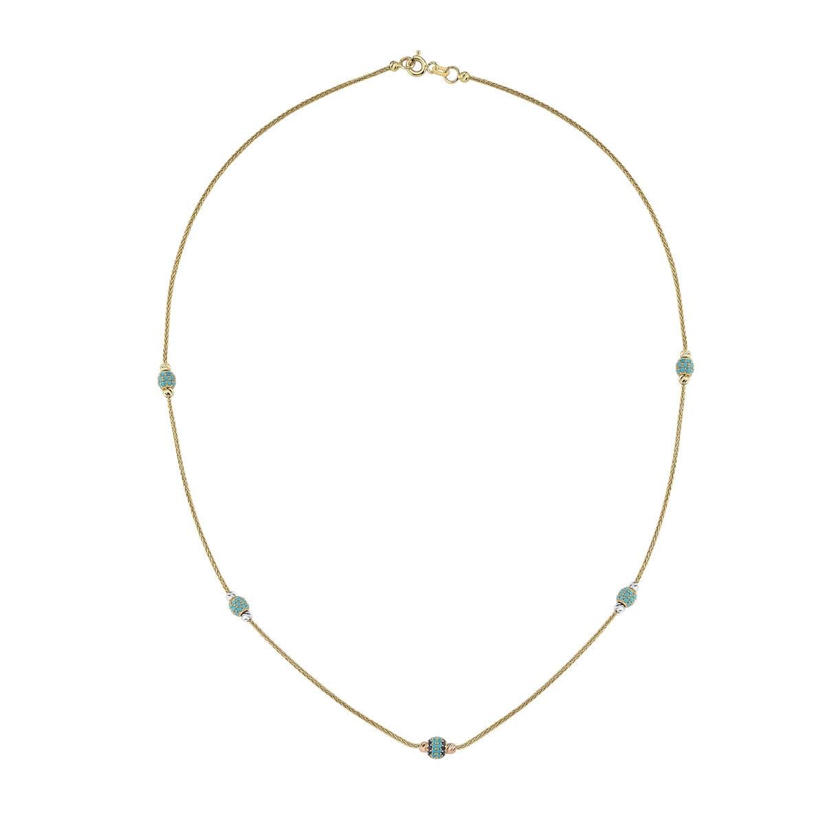 ALTIN FİRUZE TAŞLI SET