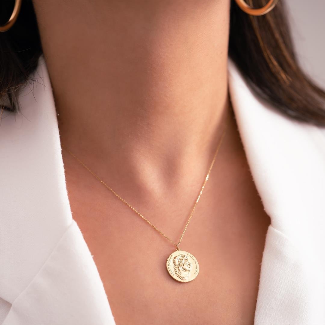 Antik Roma Figürü 14 Ayar Altın Kolye