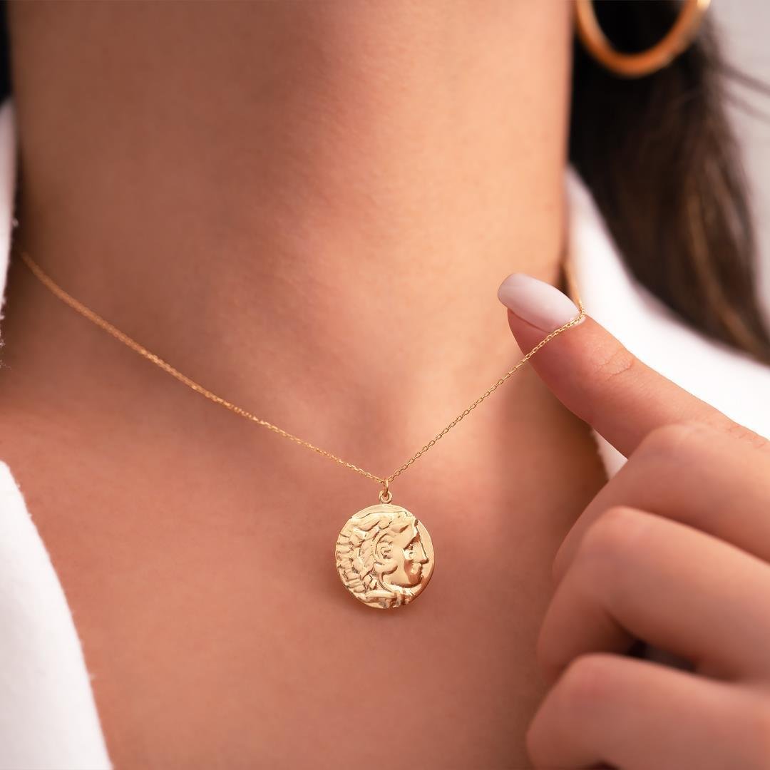 Antik Roma Figürü 14 Ayar Altın Kolye