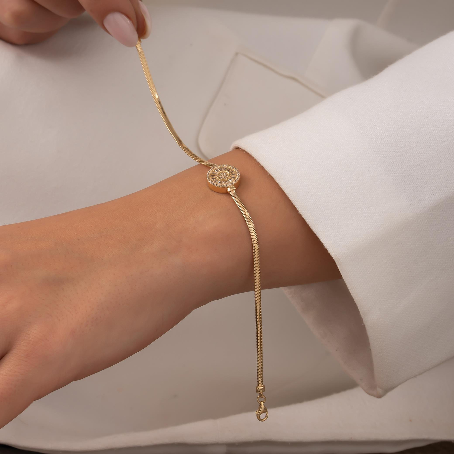 Baget Balıksırtı 14 Ayar Altın Bileklik