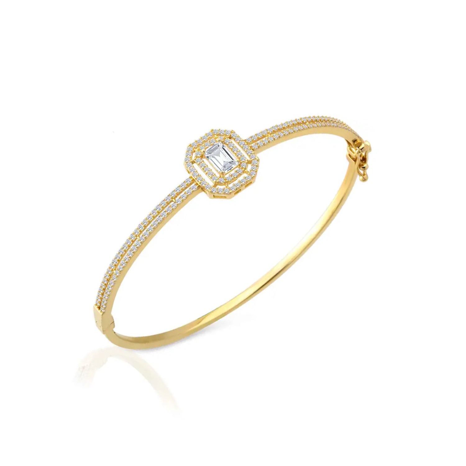 Baget Taşlı 14 Ayar Altın Kelepçe