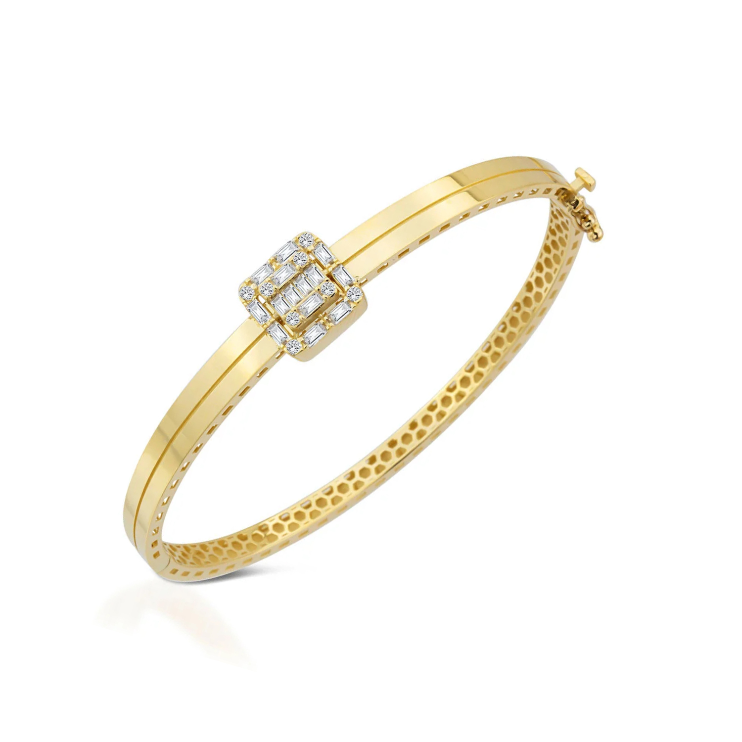 Baget Taşlı 14 Ayar Altın Kelepçe