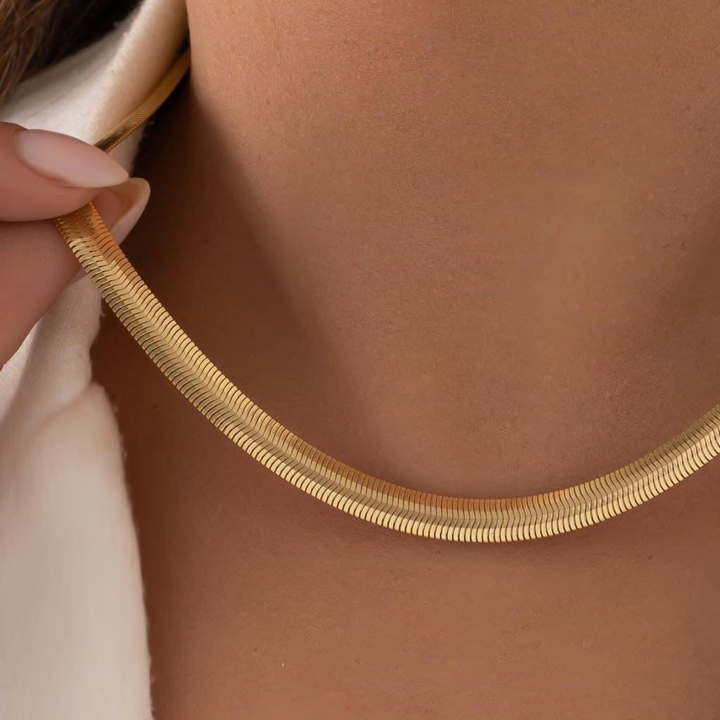 Balıksırtı 6 mm 14 Ayar Altın Zincir