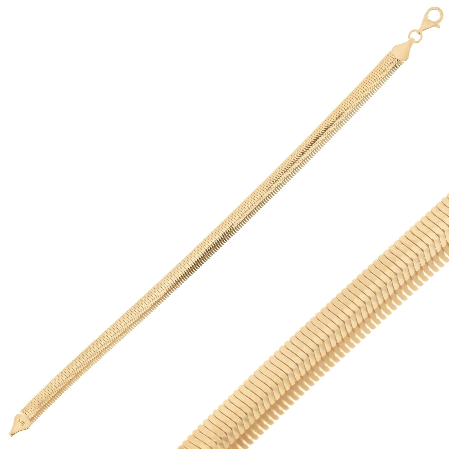 Balıksırtı Modeli 14 Ayar Altın Bileklik