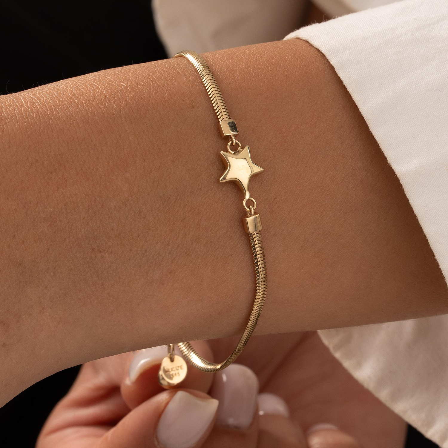 Balıksırtı Yıldız 14 Ayar Altın Bileklik 