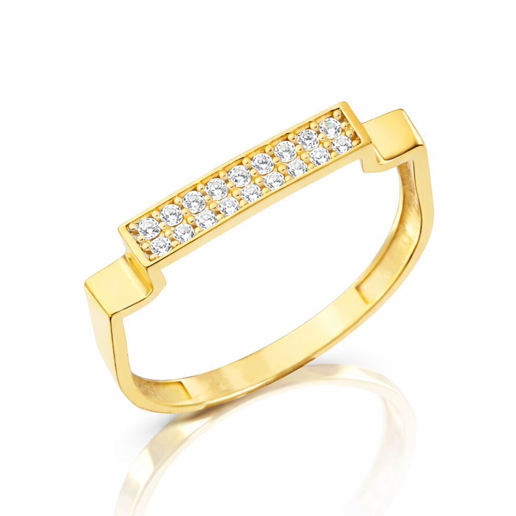 Beyaz Taşlı 14 Ayar Altın Yüzük