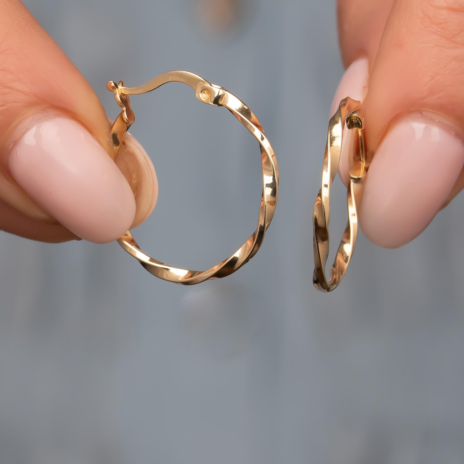 Burgu Halka Küpe 14 Ayar Altın