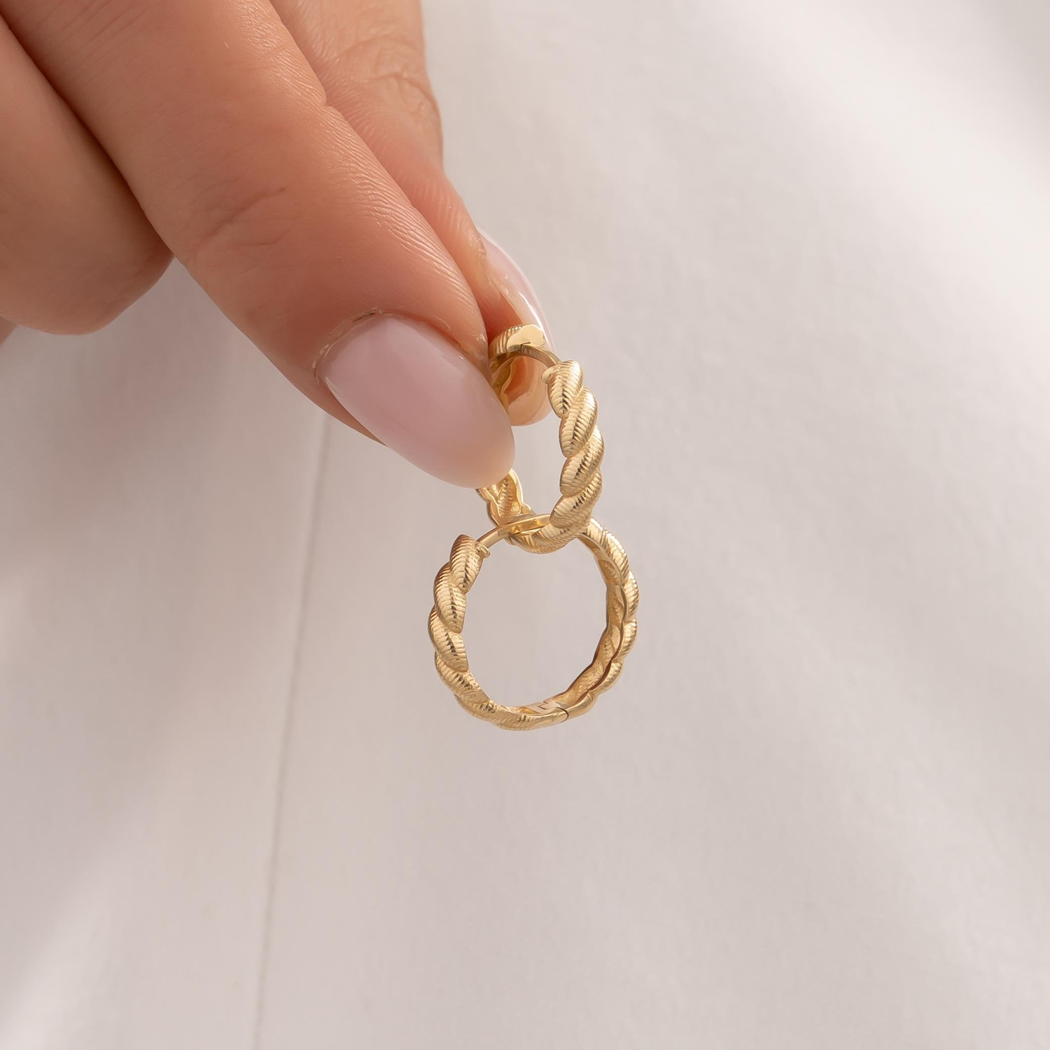 Burgu Halka Küpe 14 Ayar Altın