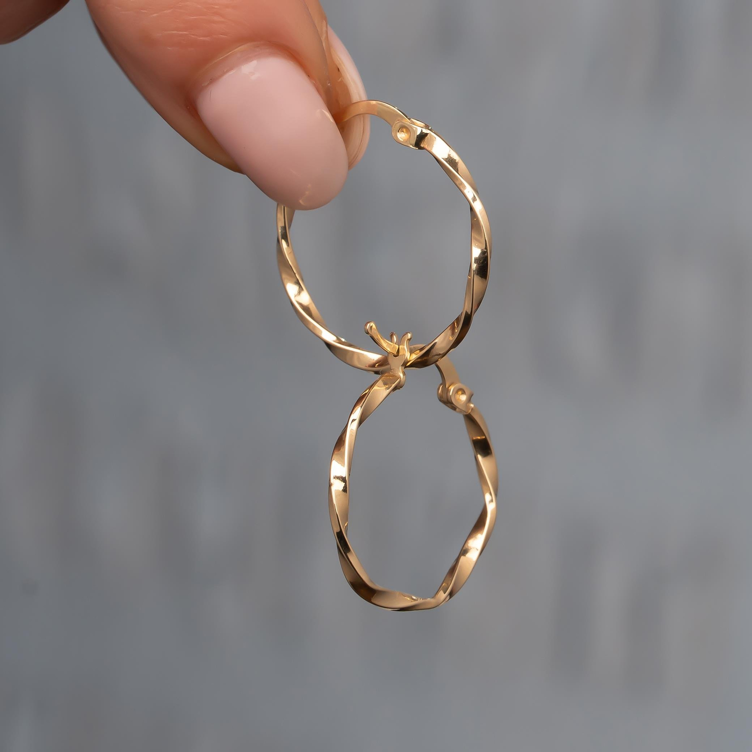 Burgu Halka Küpe 14 Ayar Altın