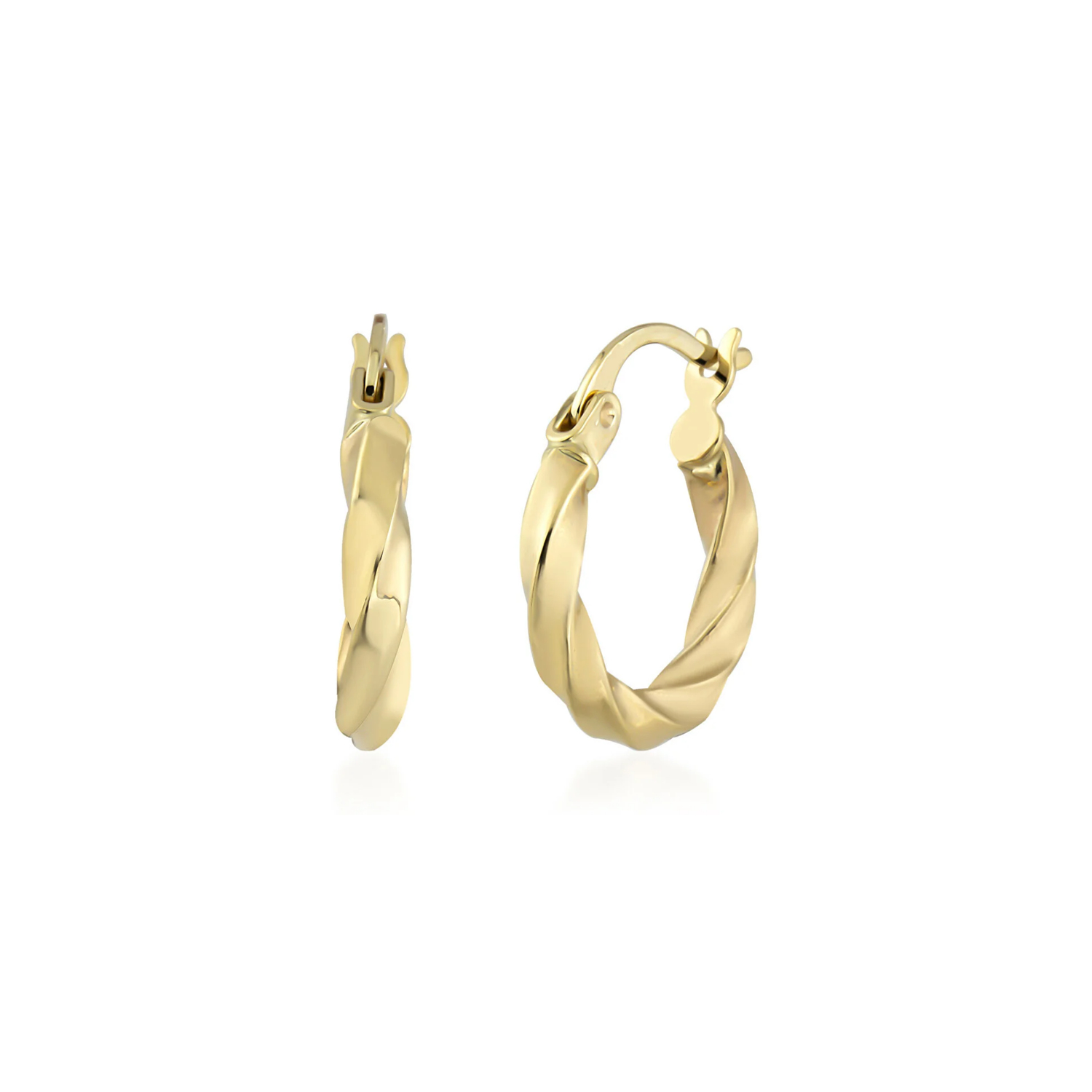 Burgulu Halka Küpe 14 Ayar Altın 