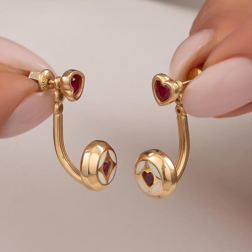 Cetaş Kalpli 14 Ayar Altın Küpe