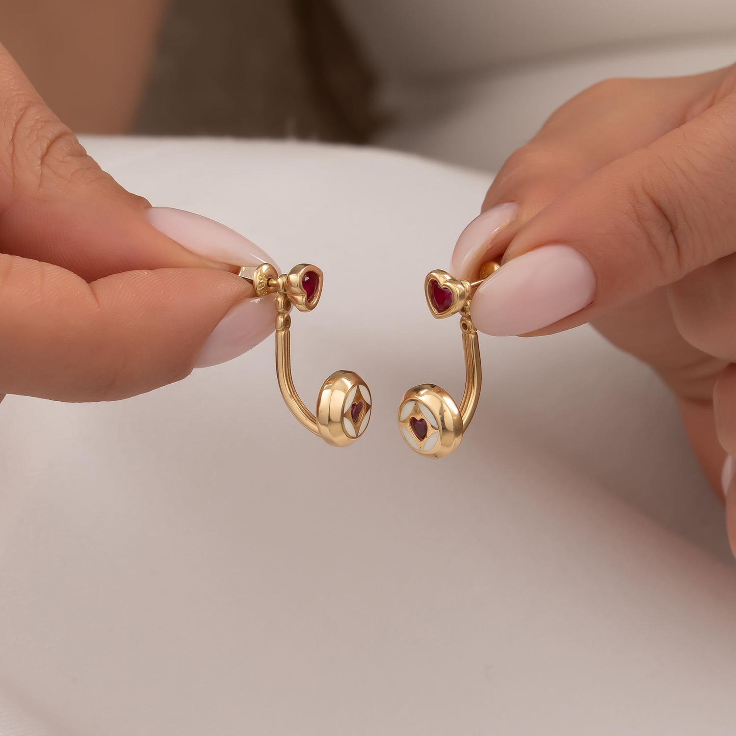 Cetaş Kalpli 14 Ayar Altın Küpe