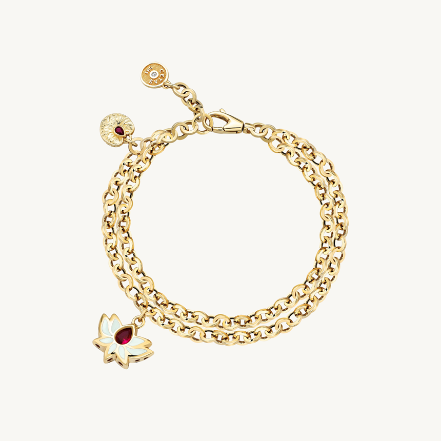 Cetaş Lotus Çiçeği 14 Ayar Altın Bileklik