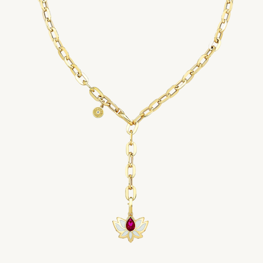 Cetaş Lotus Çiçeği 14 Ayar Altın Kolye