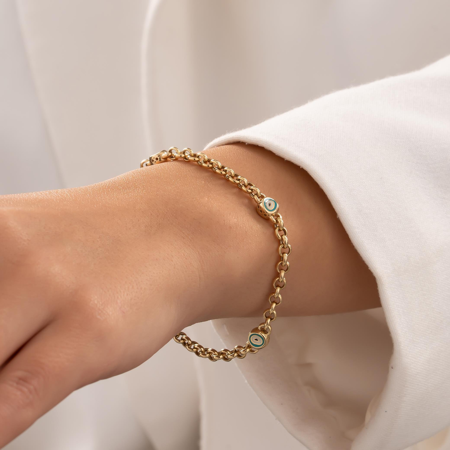 Cetaş Nazar Boncuklu 14 Ayar Altın Bileklik