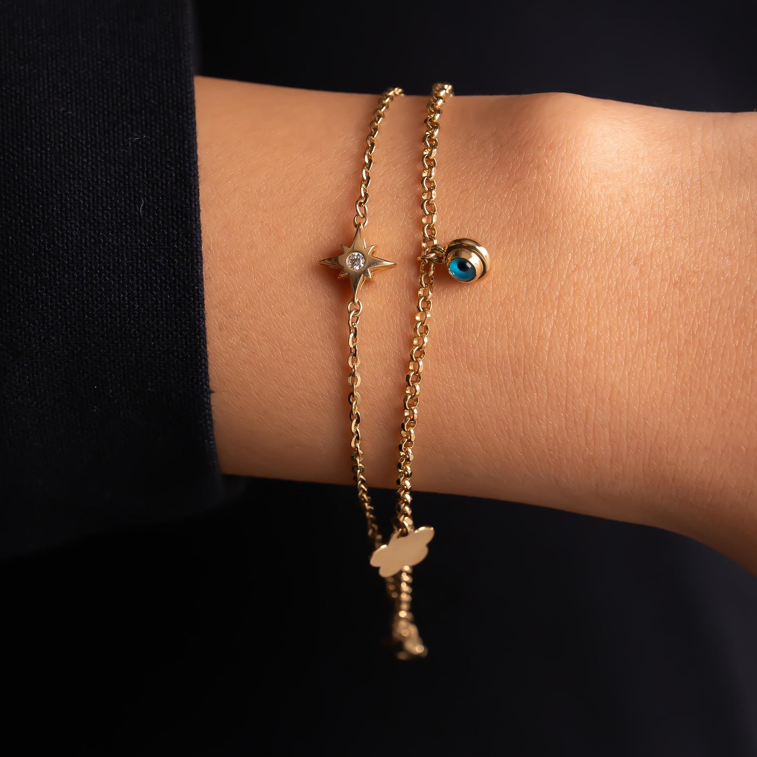 Cetaş Nazar Boncuklu 14 Ayar Altın Bileklik