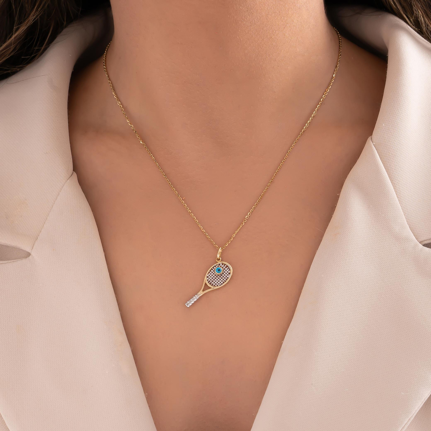 Cetaş Tenis Raketi 14 Ayar Altın Kolye