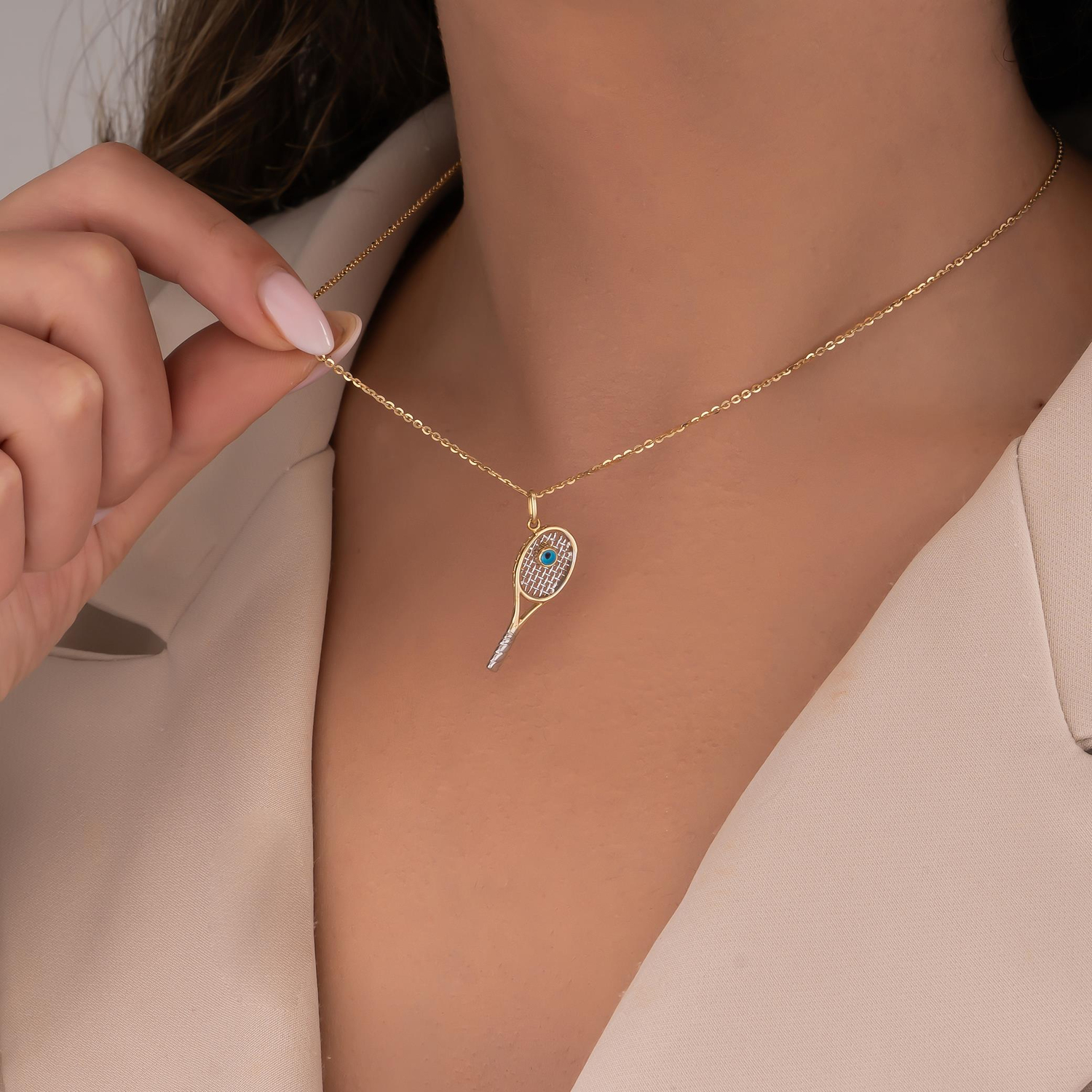 Cetaş Tenis Raketi 14 Ayar Altın Kolye