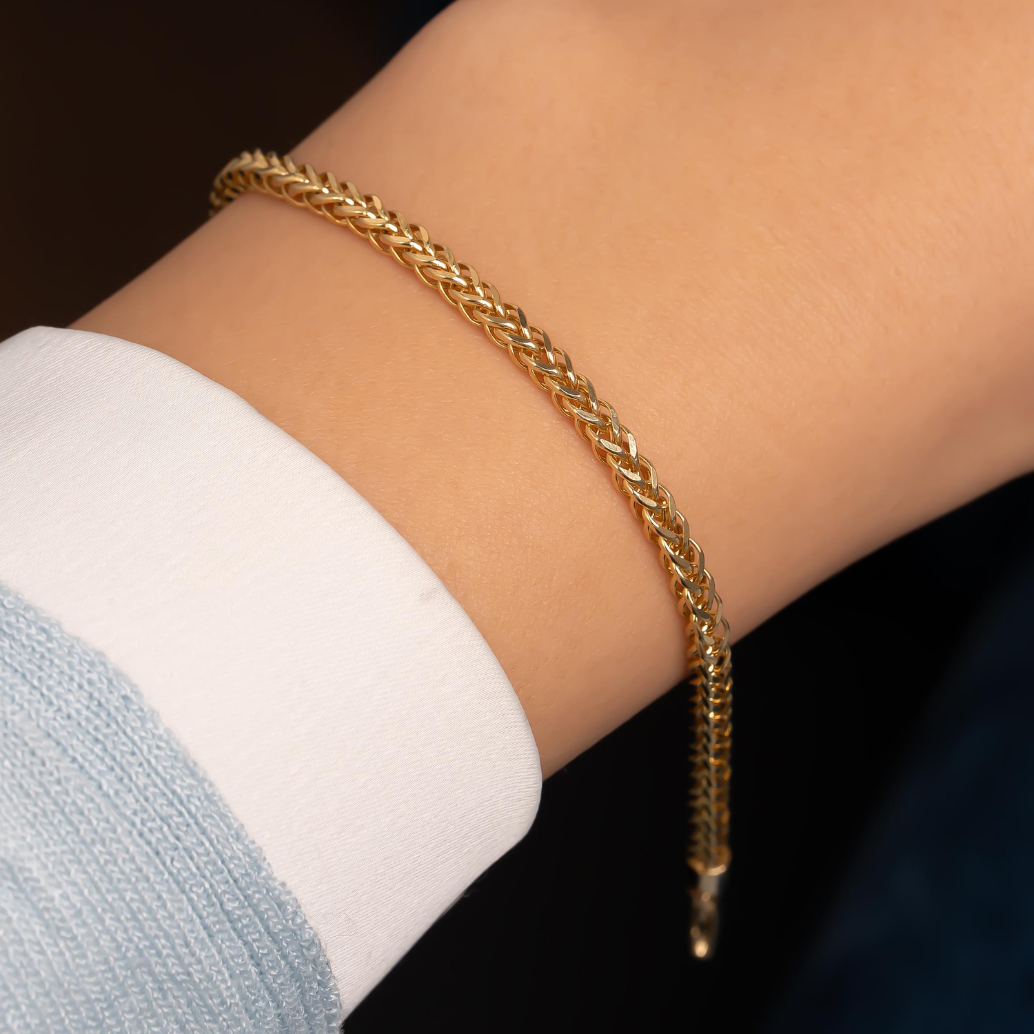 Çift Sıra Halat 14 Ayar Altın Bileklik