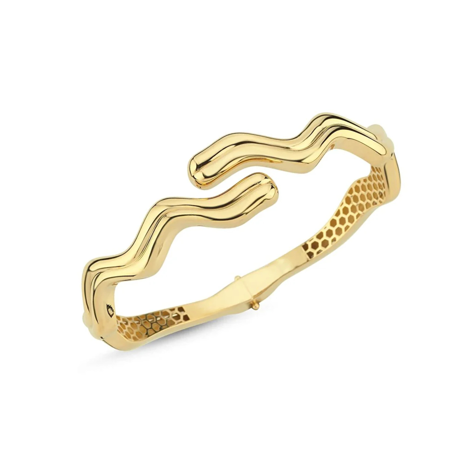 Dalga Tasarım 14 Ayar Altın Kelepçe