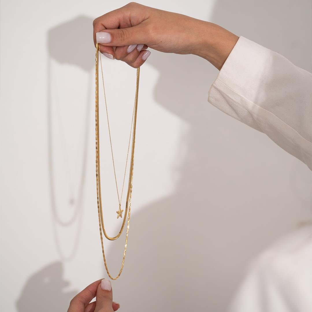 Deniz Yıldızı Tasarım 14 Ayar Altın Kolye