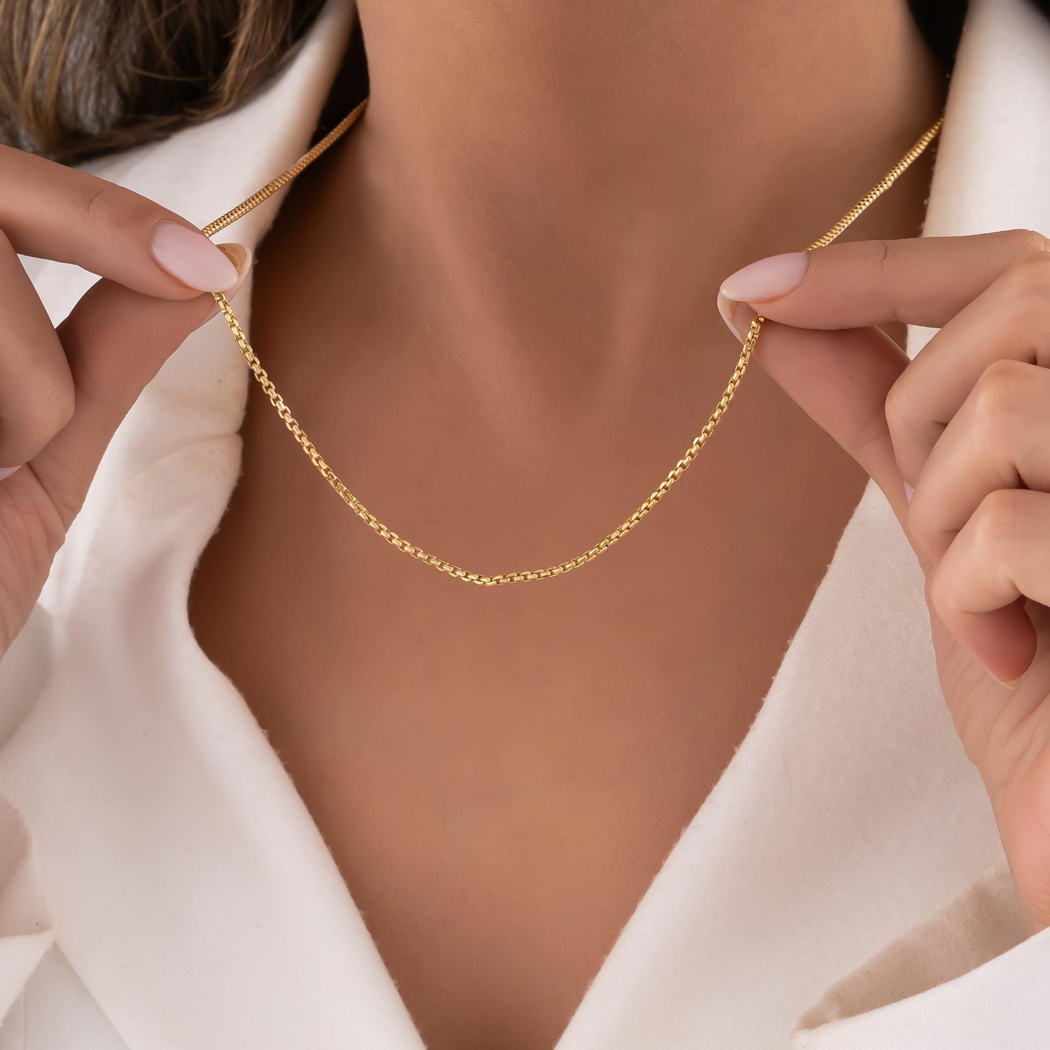 Doç Model Zincir 14 Ayar Altın 1 Mm