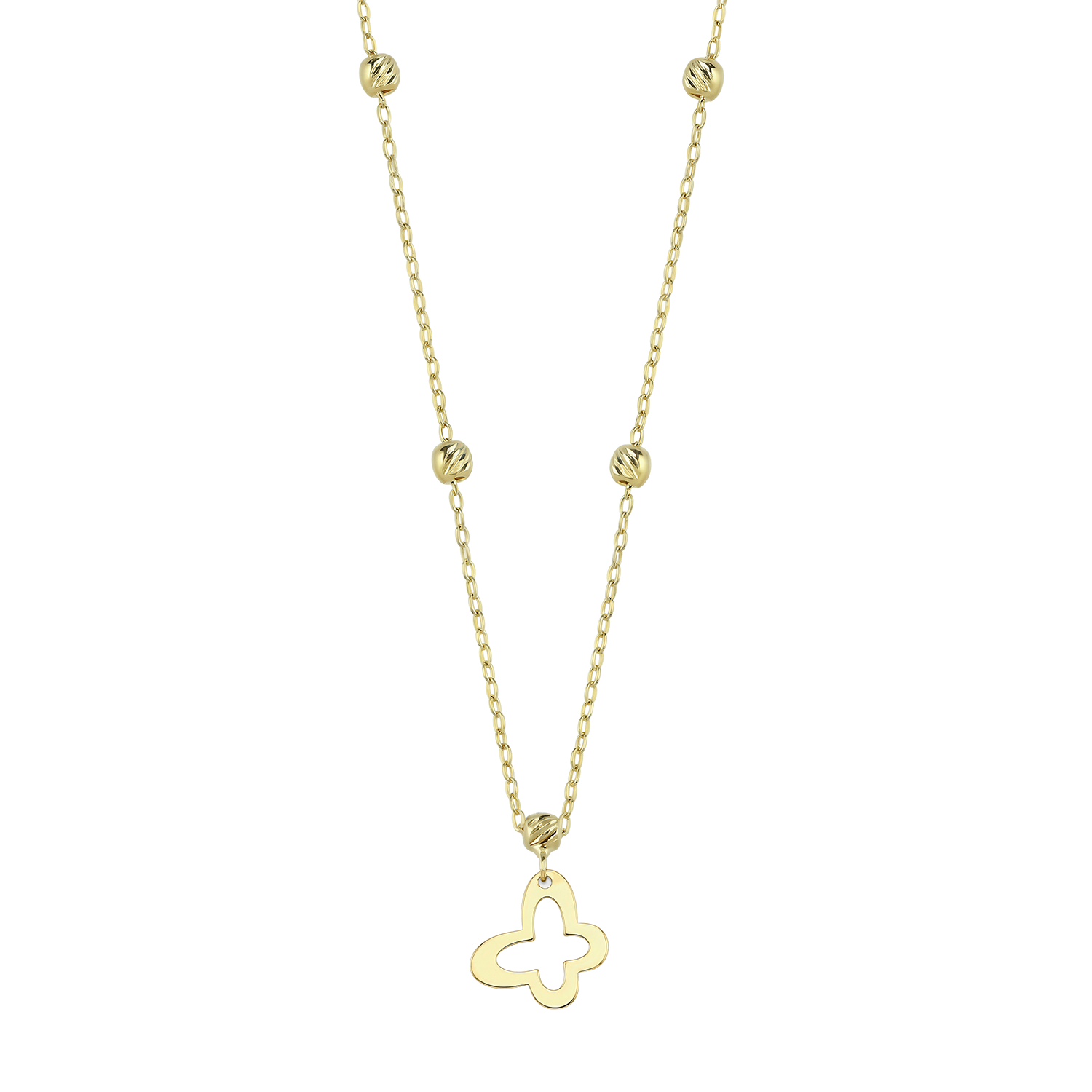 Dorikalı Kelebek 14 Ayar Altın Kolye