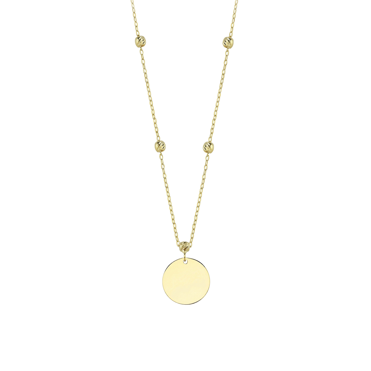 Dorikalı Plaka Minimal 14 Ayar Altın Kolye