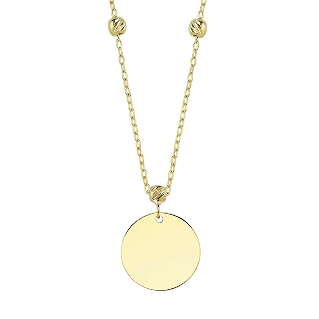 Dorikalı Plaka Minimal 14 Ayar Altın Kolye