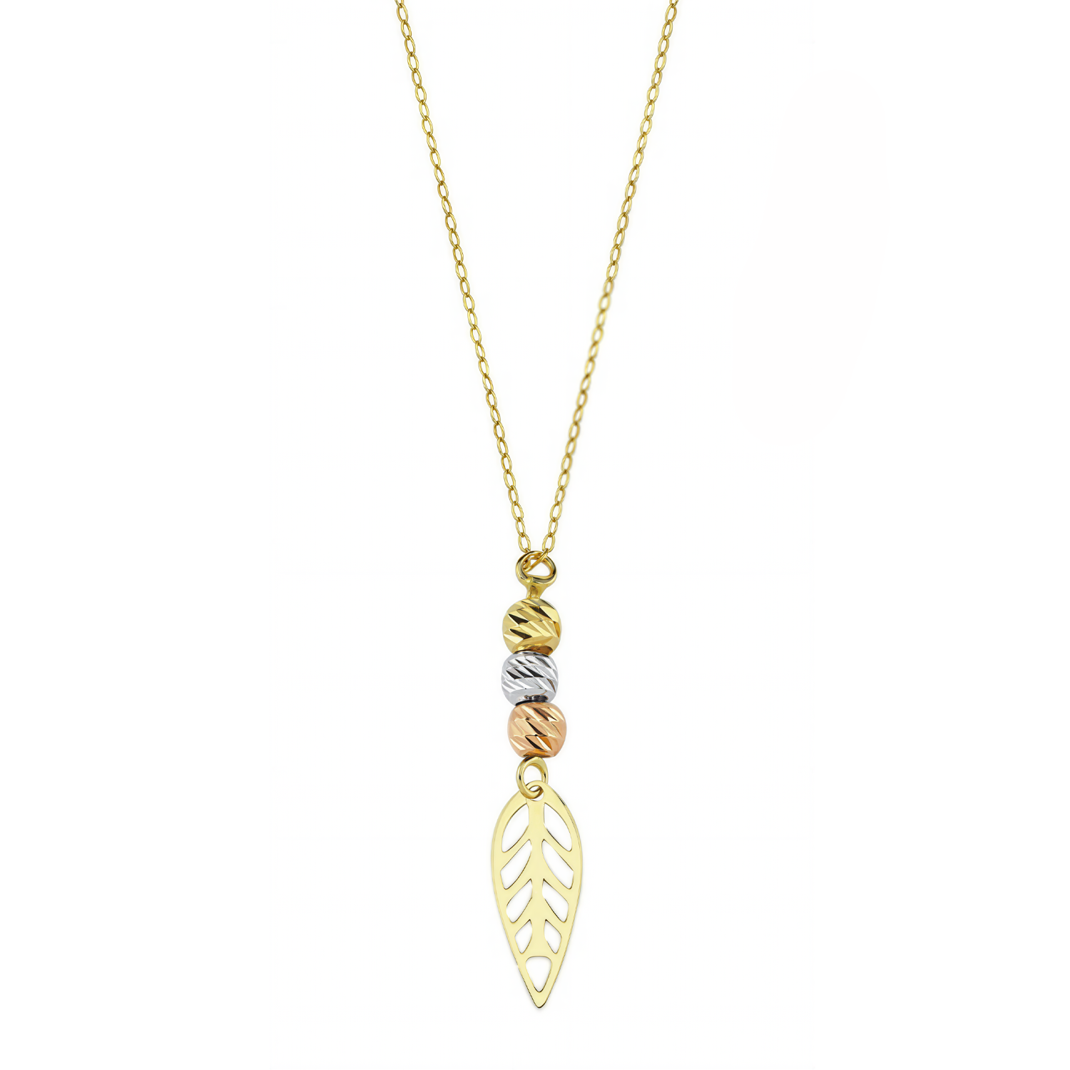 Dorikalı Yaprak 14 Ayar Altın Kolye