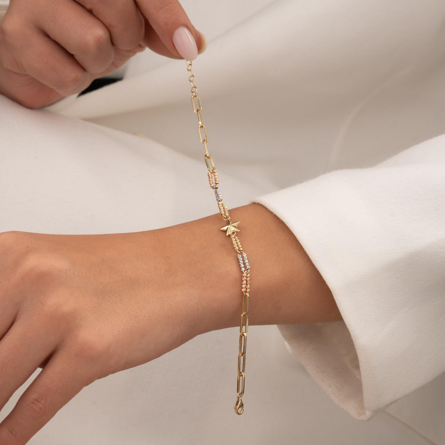 Dorikalı Yıldız 14 Ayar Altın Bileklik