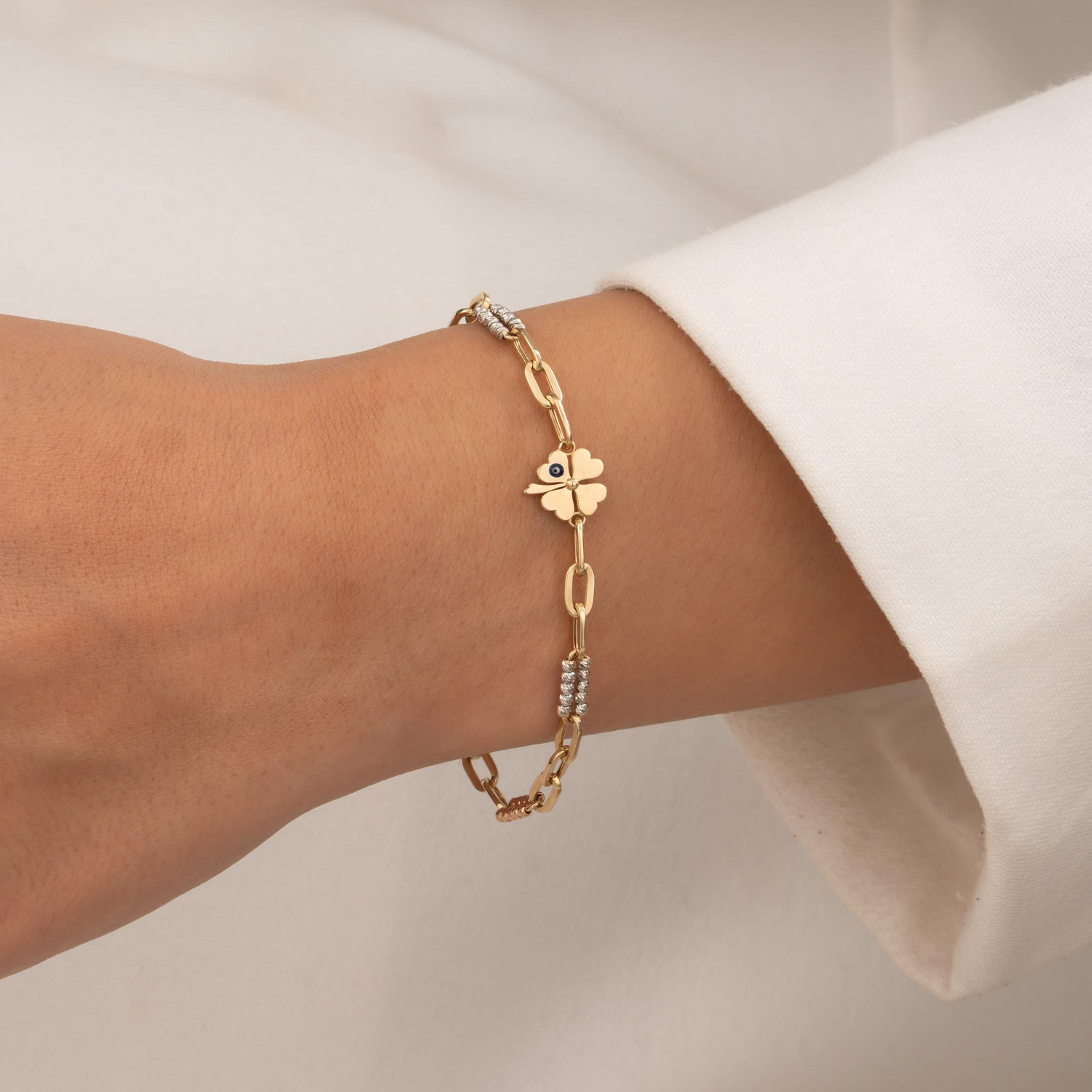 Dorikalı Yonca 14 Ayar Altın Bileklik