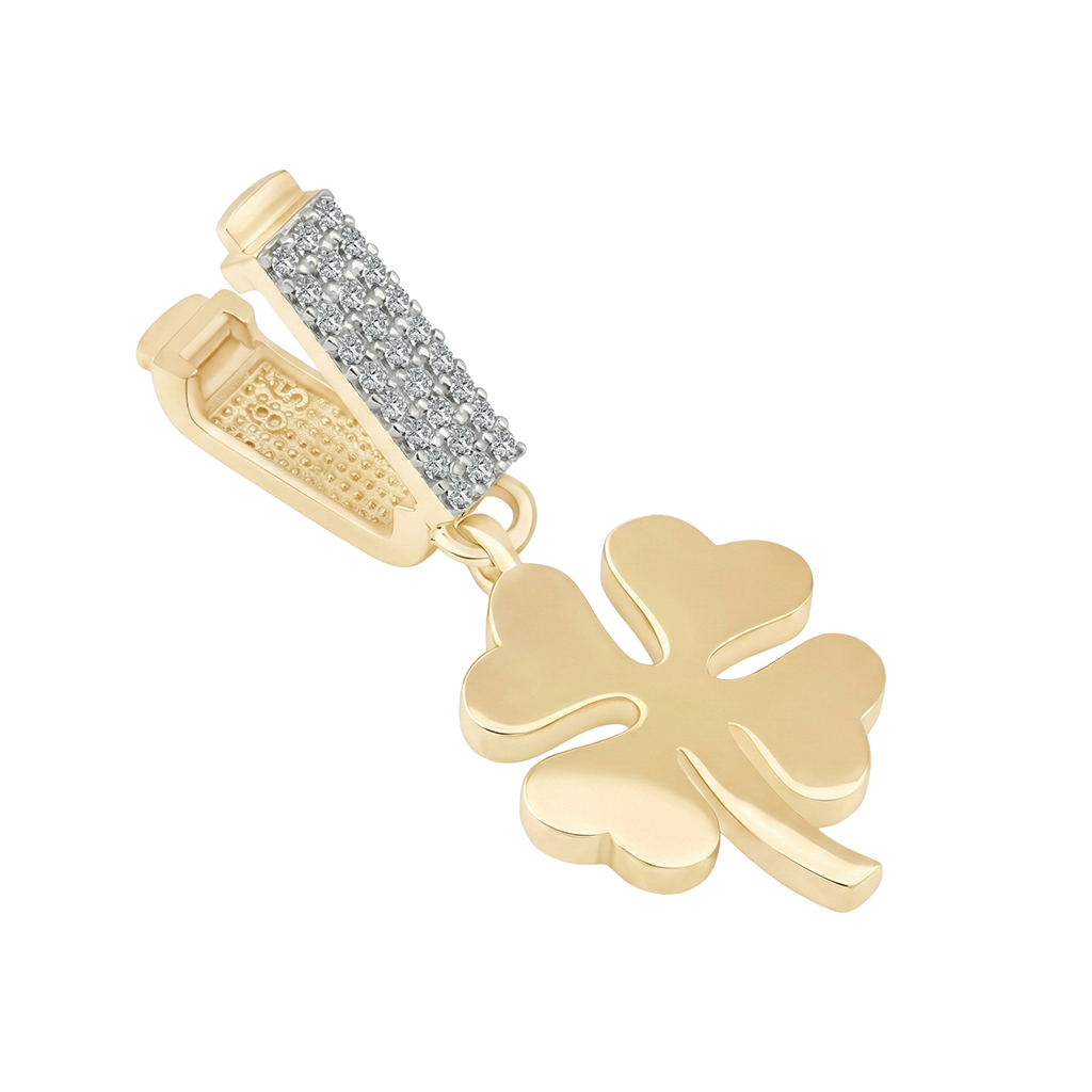 Ema 14 Ayar Altın Yonca Sallantılı 9Mm Bileklik Charm