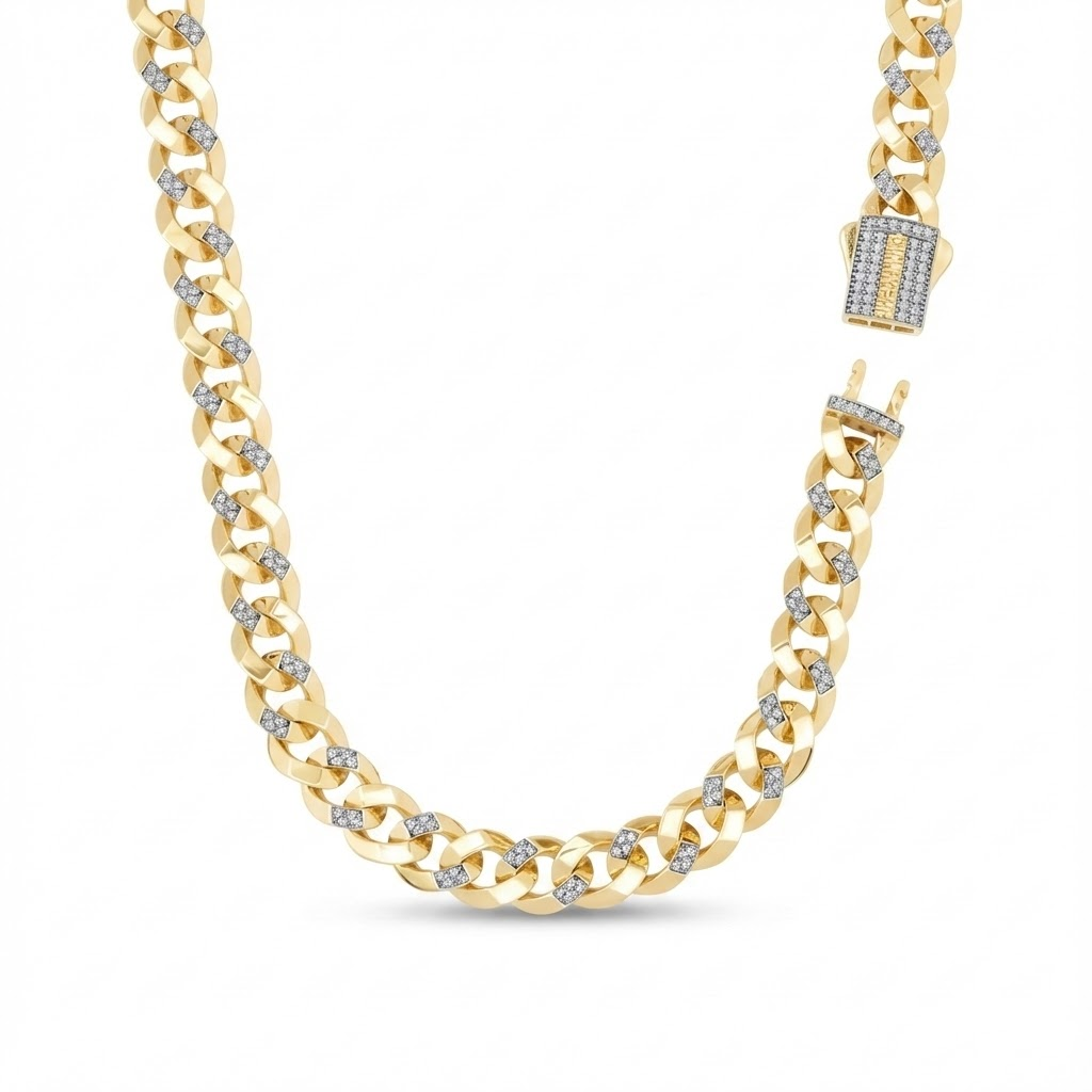 Ema 9Mm Altın Taşlı Gurmet Zincir